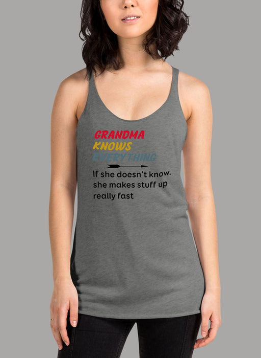 Grandma Knows Everything Black Women's Tank Top