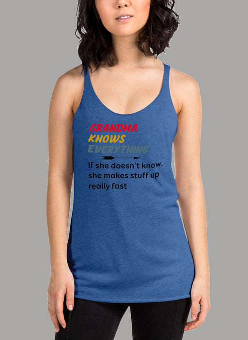 Grandma Knows Everything Black Women's Tank Top