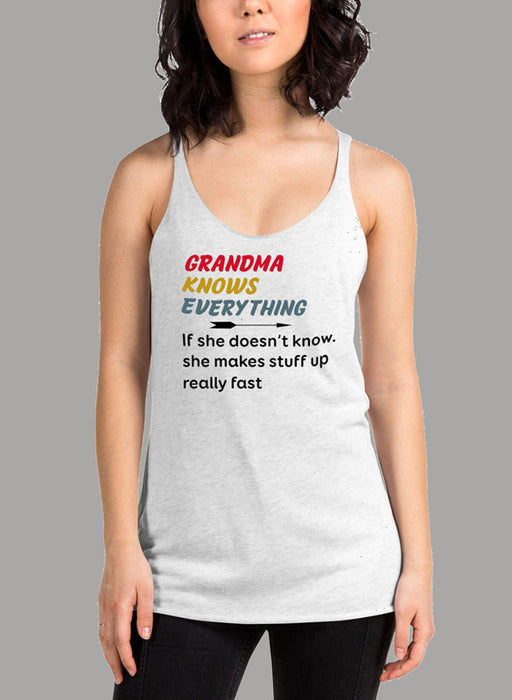 Grandma Knows Everything Black Women's Tank Top