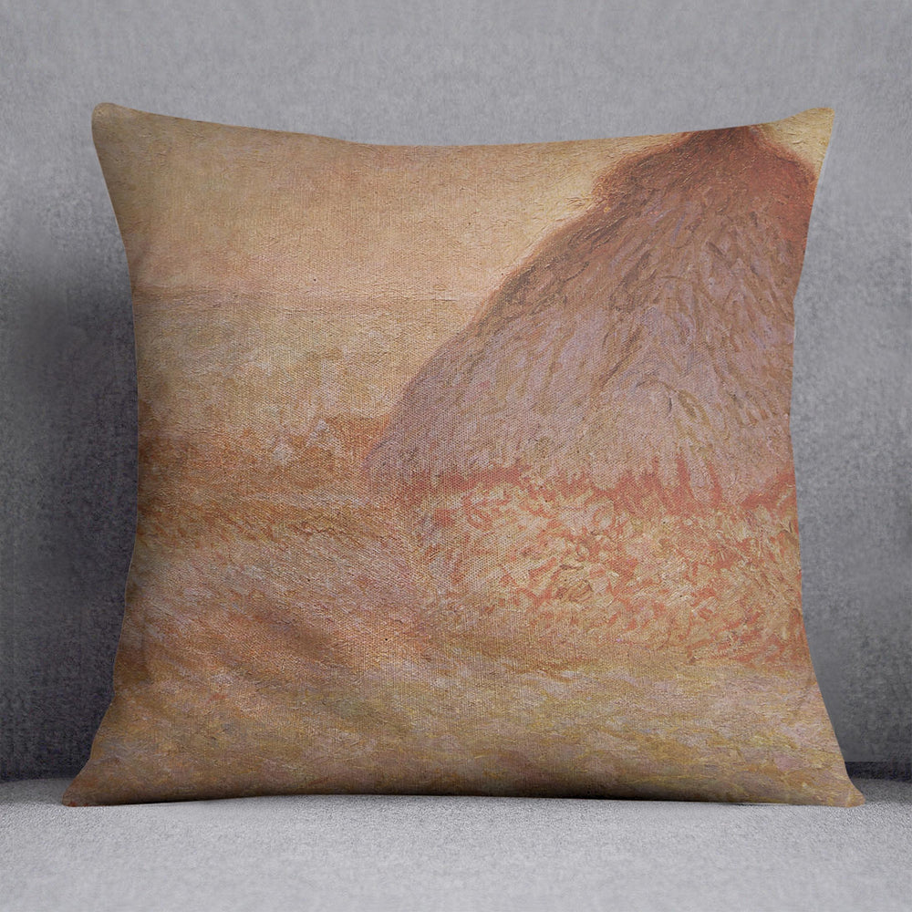 Haystacks at sunset by Monet Cushion