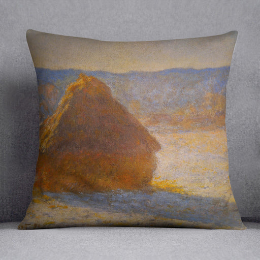 Haystacks in Snow by Monet Cushion