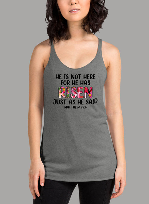 He Is Not Here For He Has Risen Black Women's Tank Top