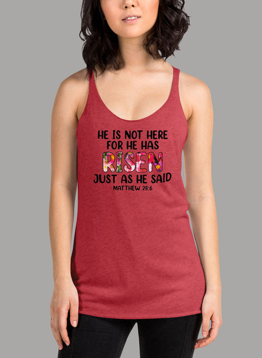 He Is Not Here For He Has Risen Black Women's Tank Top