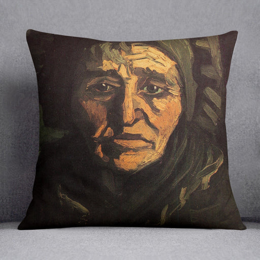 Head of a Peasant Woman with Greenish Lace Cap by Van Gogh Cushion