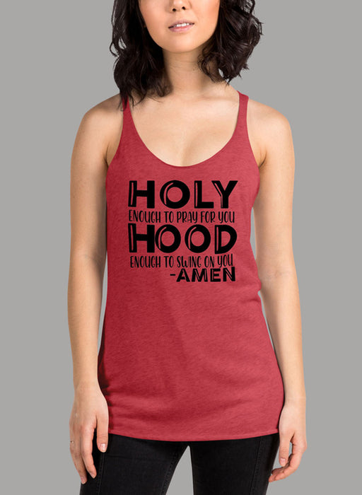 Holy Enough To Pray For You Black Women's Tank Top