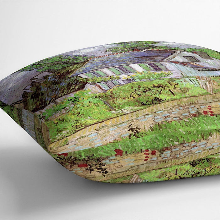 Houses in Auvers 2 by Van Gogh Cushion