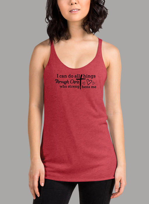 I Can Do All Things Through Christ Black Women's Tank Top