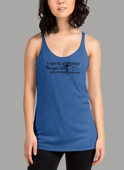 I Can Do All Things Through Christ Black Women's Tank Top