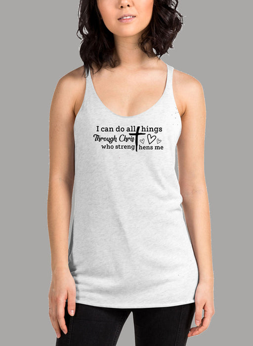 I Can Do All Things Through Christ Black Women's Tank Top