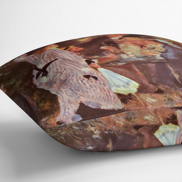 In the Garden in the garden bower of Moulin de la Galette by Renoir Cushion