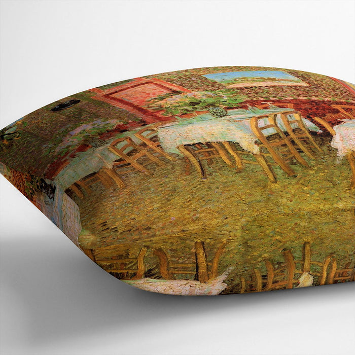 Interior of a restaurant by Van Gogh Cushion