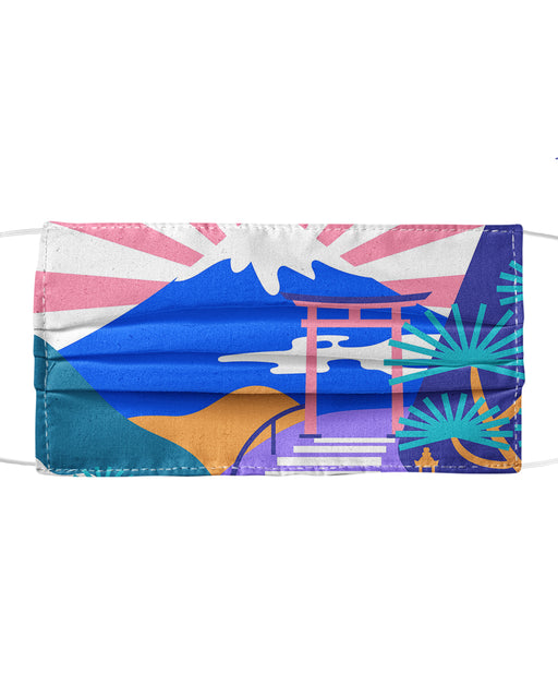 Japanesse Mountain Landscape Pop Color Mask