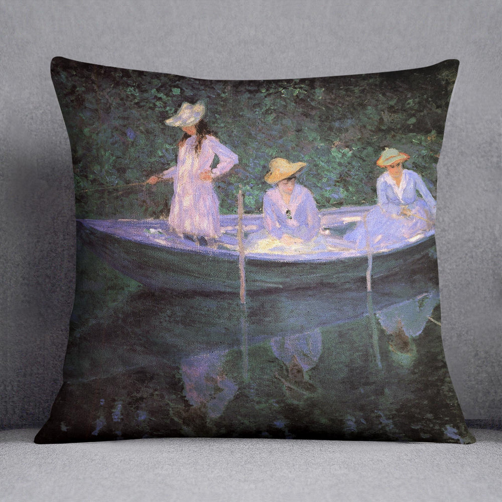La Barque at Giverny by Monet Cushion