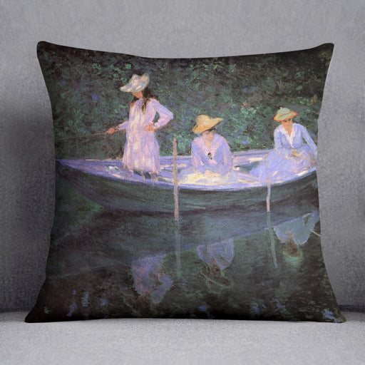 La Barque at Giverny by Monet Cushion
