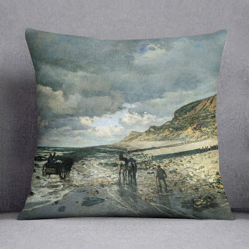 La Pointe del Heve at low tide by Monet Cushion