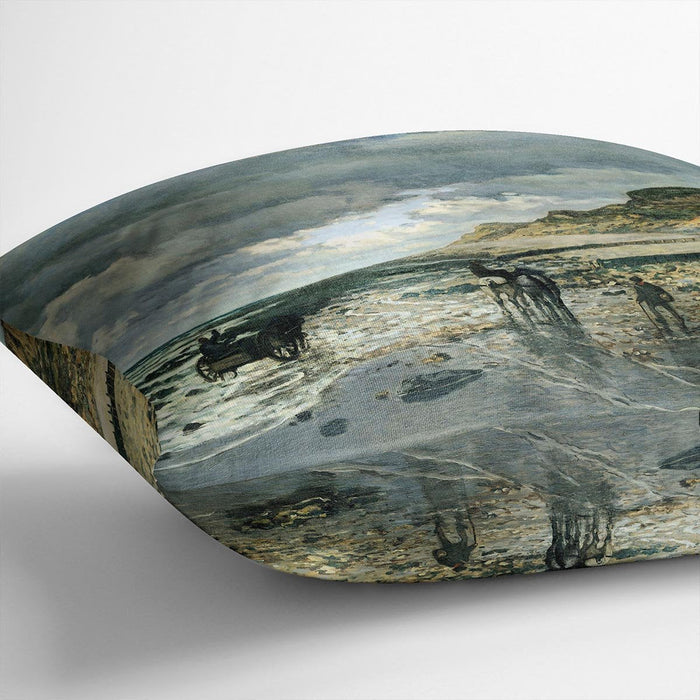 La Pointe del Heve at low tide by Monet Cushion