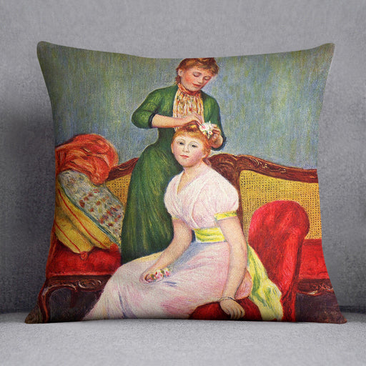 La coiffure by Renoir Cushion