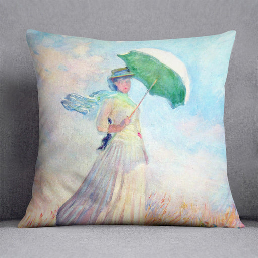 Lady with sunshade study by Monet Cushion