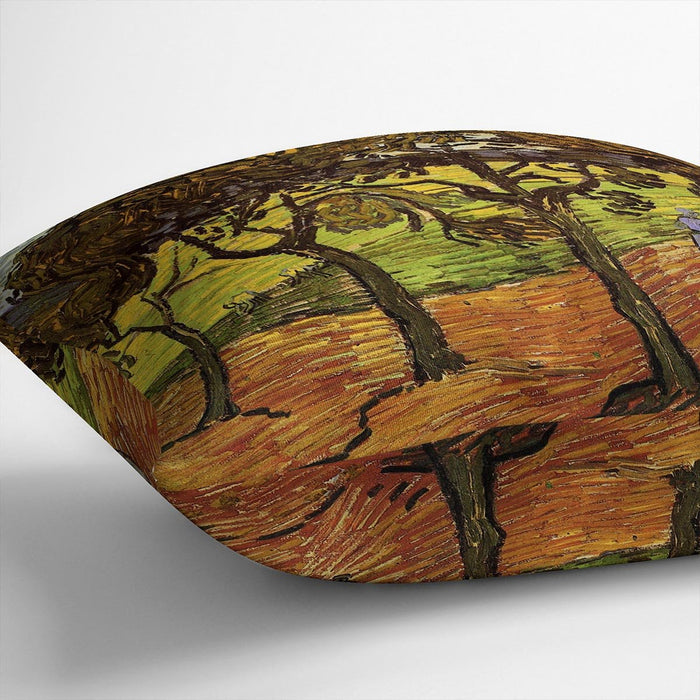 Landscape with Trees and Figures by Van Gogh Cushion