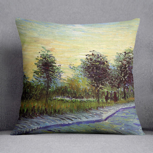 Lane in Voyer d Argenson Park at Asnieres by Van Gogh Cushion