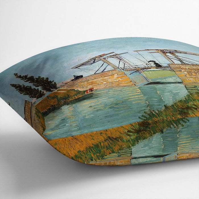 Langlois Bridge by Van Gogh Cushion
