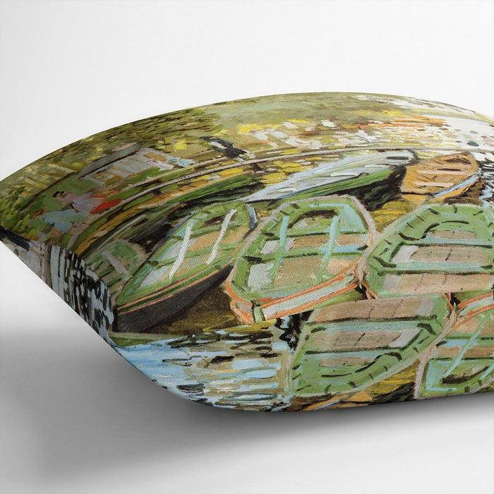 Les bain de la Grenouillere by Monet Cushion