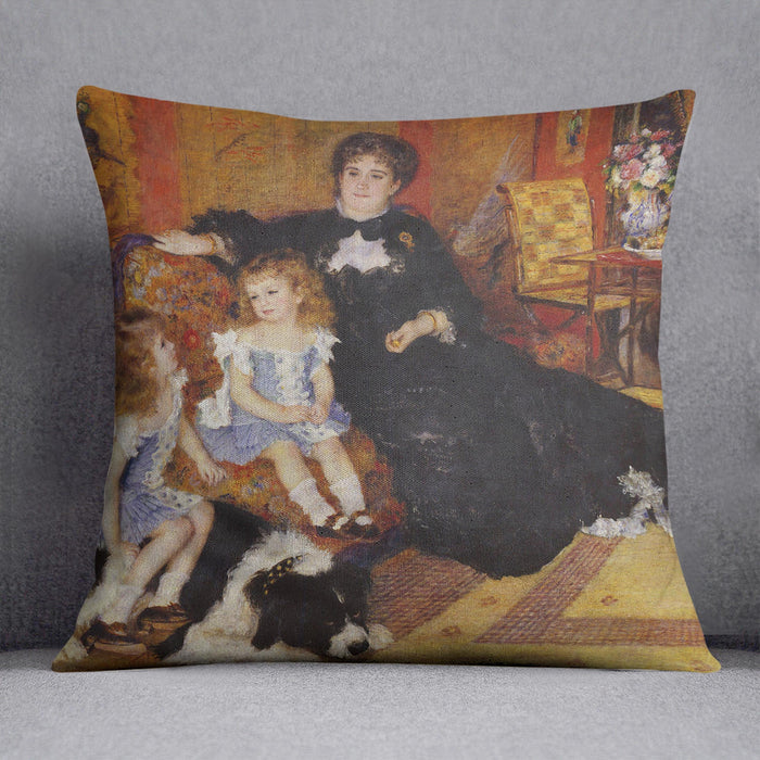 Madame Charpentier and her children by Renoir Cushion