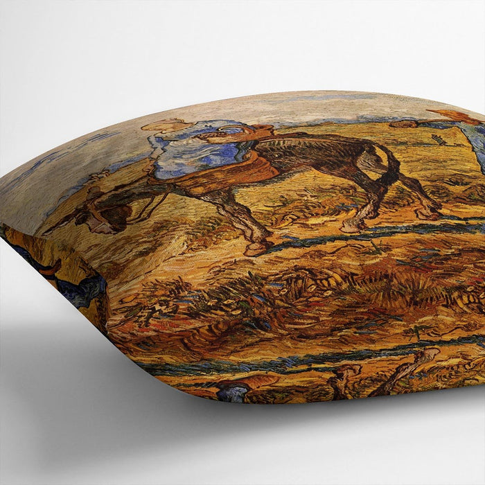Morning Peasant Couple Going to Work by Van Gogh Cushion