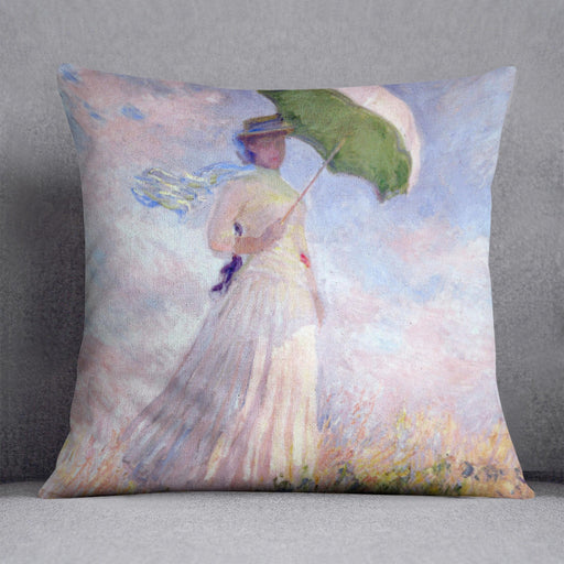 Nainen ja paivanvarjo by Monet Cushion