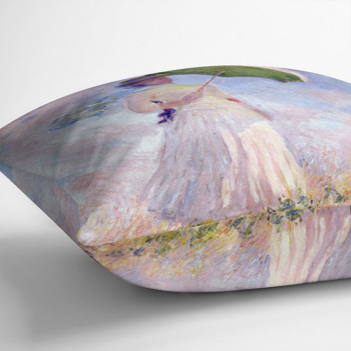 Nainen ja paivanvarjo by Monet Cushion