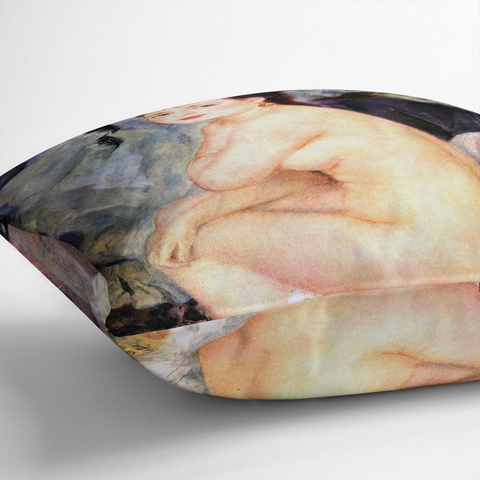 Nude female Anna by Renoir Cushion
