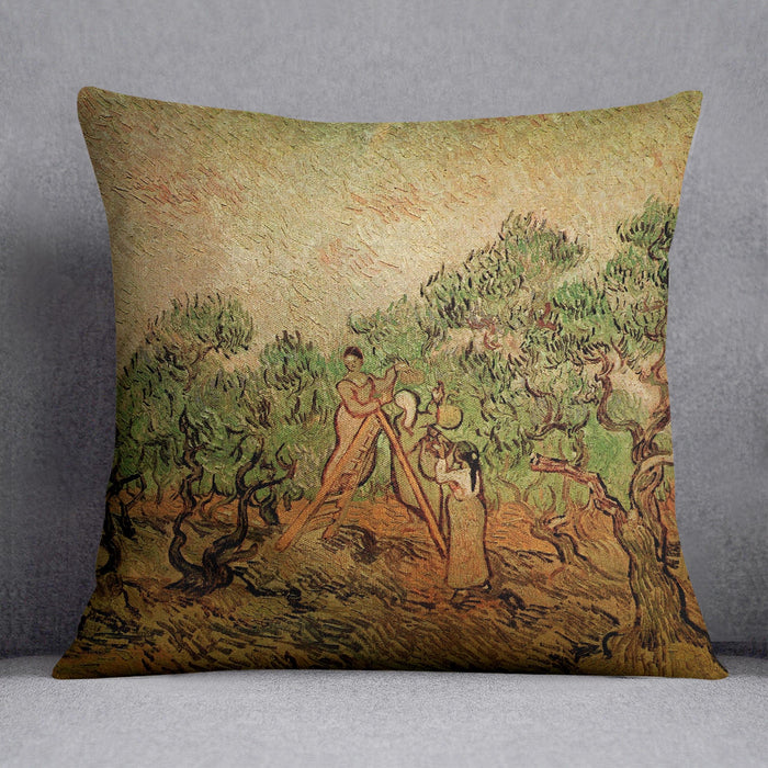 Olive Picking by Van Gogh Cushion