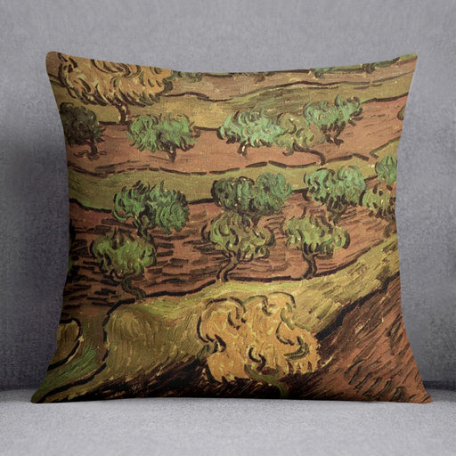 Olive Trees against a Slope of a Hill by Van Gogh Cushion