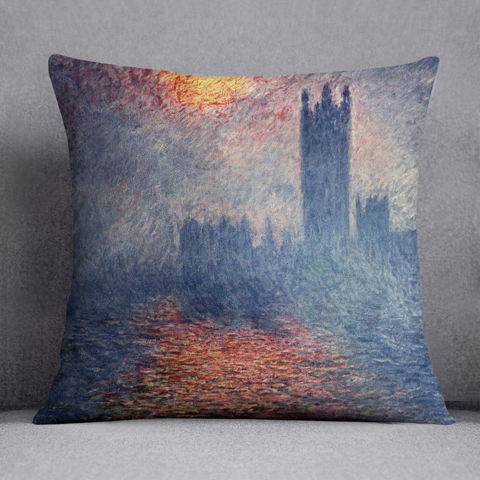 Parliament in London by Monet Cushion