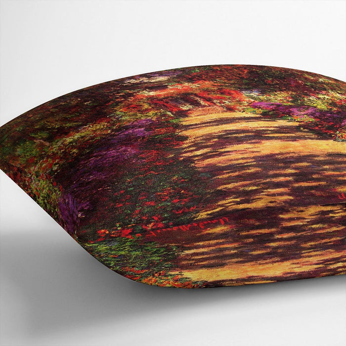 Path in Monets garden in Giverny by Monet Cushion