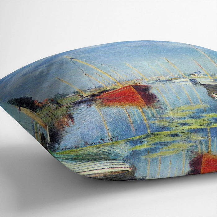 Pleasure Boats at Argenteuil by Monet Cushion