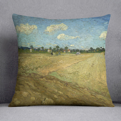 Ploughed fields by Van Gogh Cushion