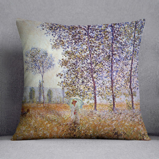 Poplars in the sunlight by Monet Cushion