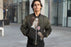 Portrait Of Woman With Lollipop And Balloon Bomber Jacket