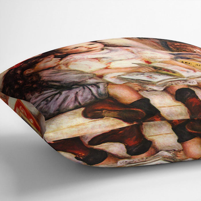 Portrait of Jean and Genevieve Caillebotte by Renoir Cushion