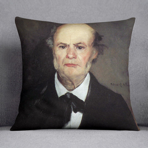 Portrait of the artists father Leonard Renoir by Renoir Cushion