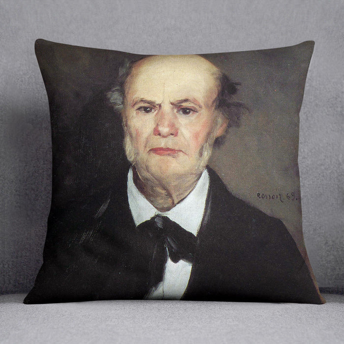 Portrait of the artists father Leonard Renoir by Renoir Cushion