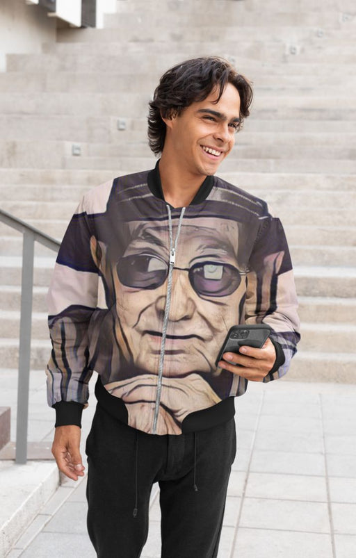 Portrait photo of Manoel de Oliveira, Portuguese film director Kid's sweater (1) Bomber Jacket