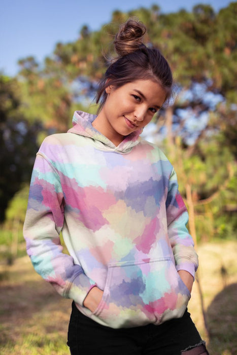 Abstract Pastels Female Sublimation Hoodie