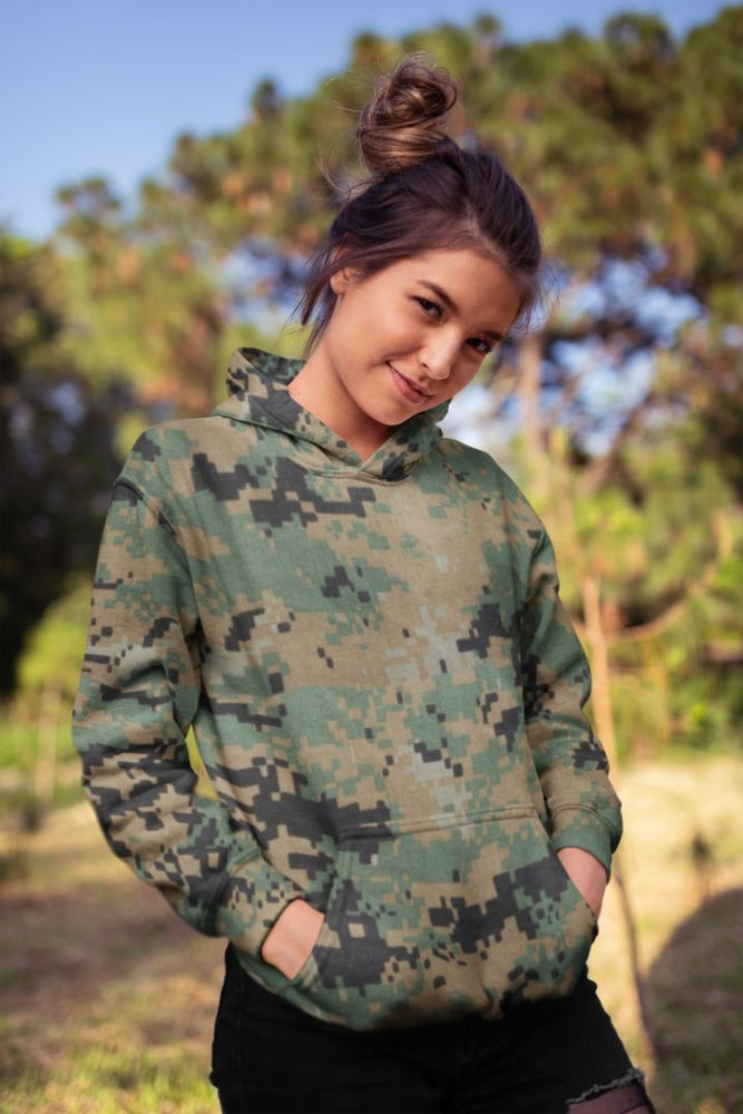 Army Uniform Camofludge Female Sublimation Hoodie