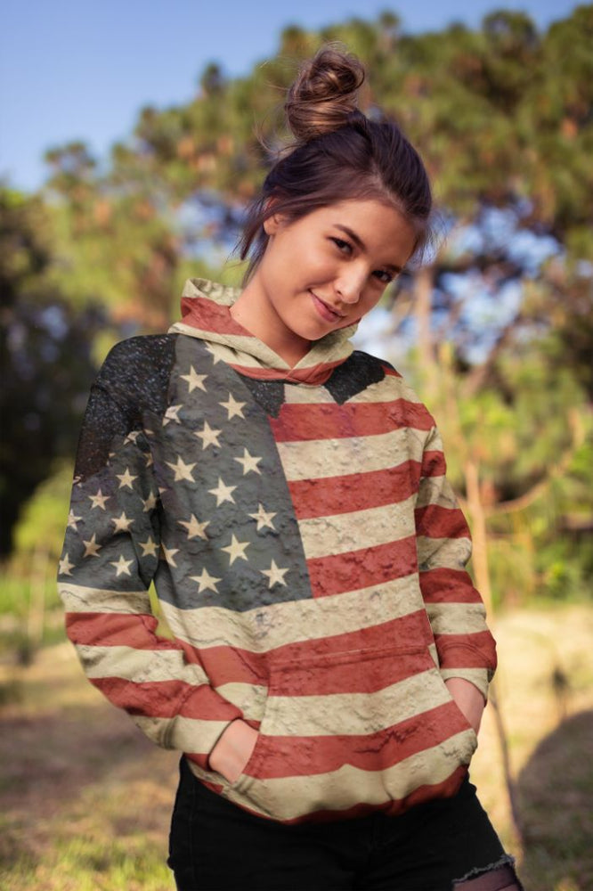 Awe Patrotic Female Sublimation Hoodie