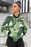 Banana leaves pattern Fitted Waist Sweater design Female Bomber Jacket
