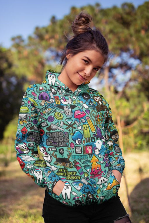 Blood Sweat Cartton Female Sublimation Hoodie