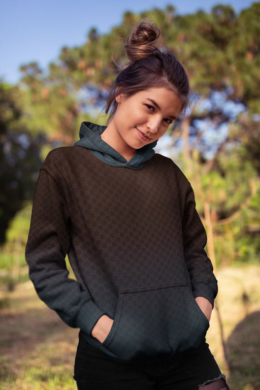 Blue Brand pattern Female Sublimation Hoodie