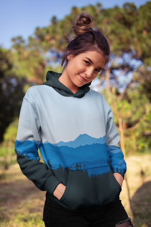 Blue Nature Female Sublimation Hoodie
